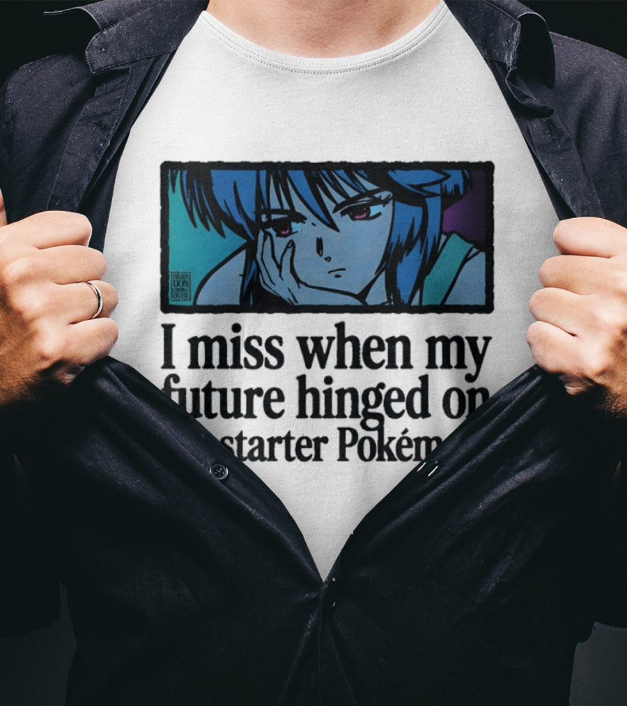 Motoko Kusanagi Ghost In The Shell I Miss When My Future Hinged On My Starter Pokémon T-Shirt