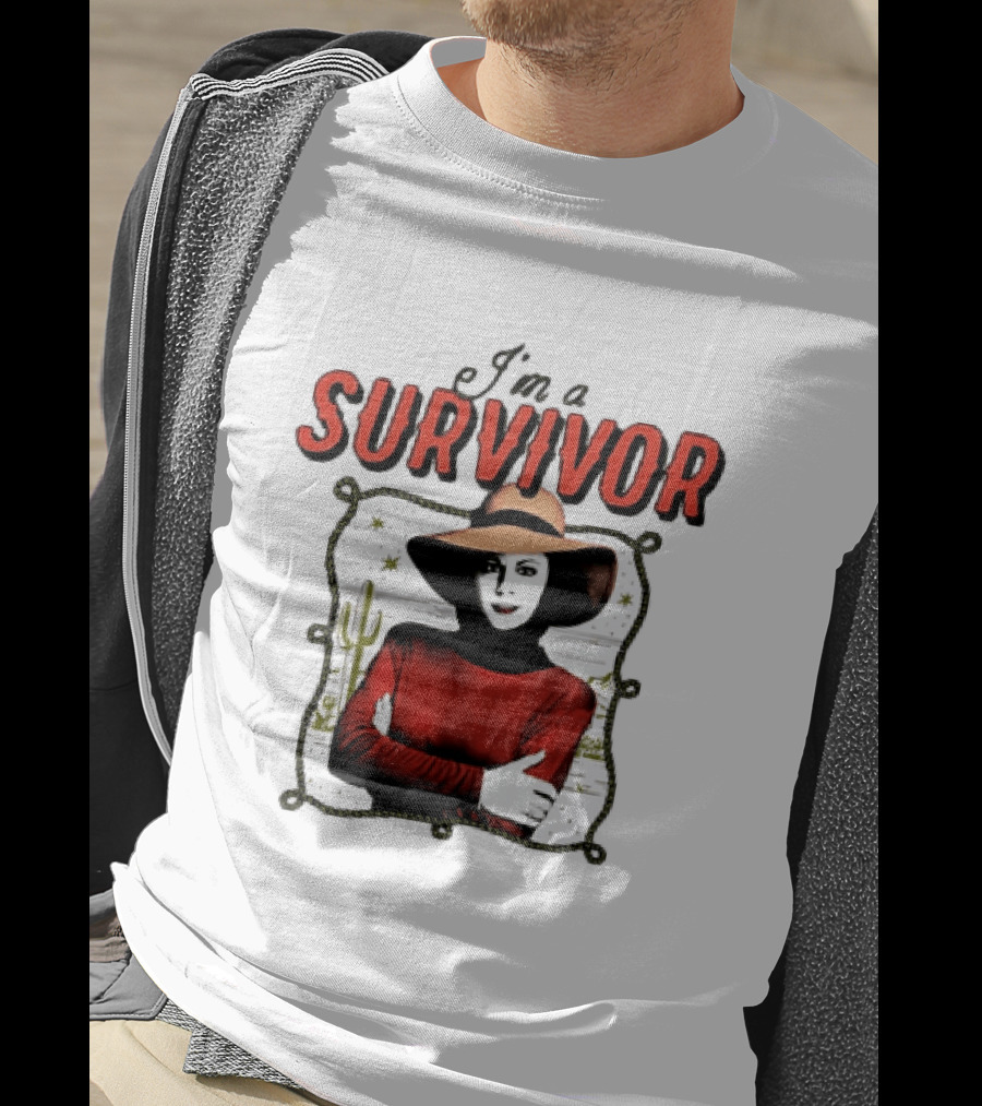 I'm A Survivor Woman Desert Vibes Western Cactus Hat T-Shirt