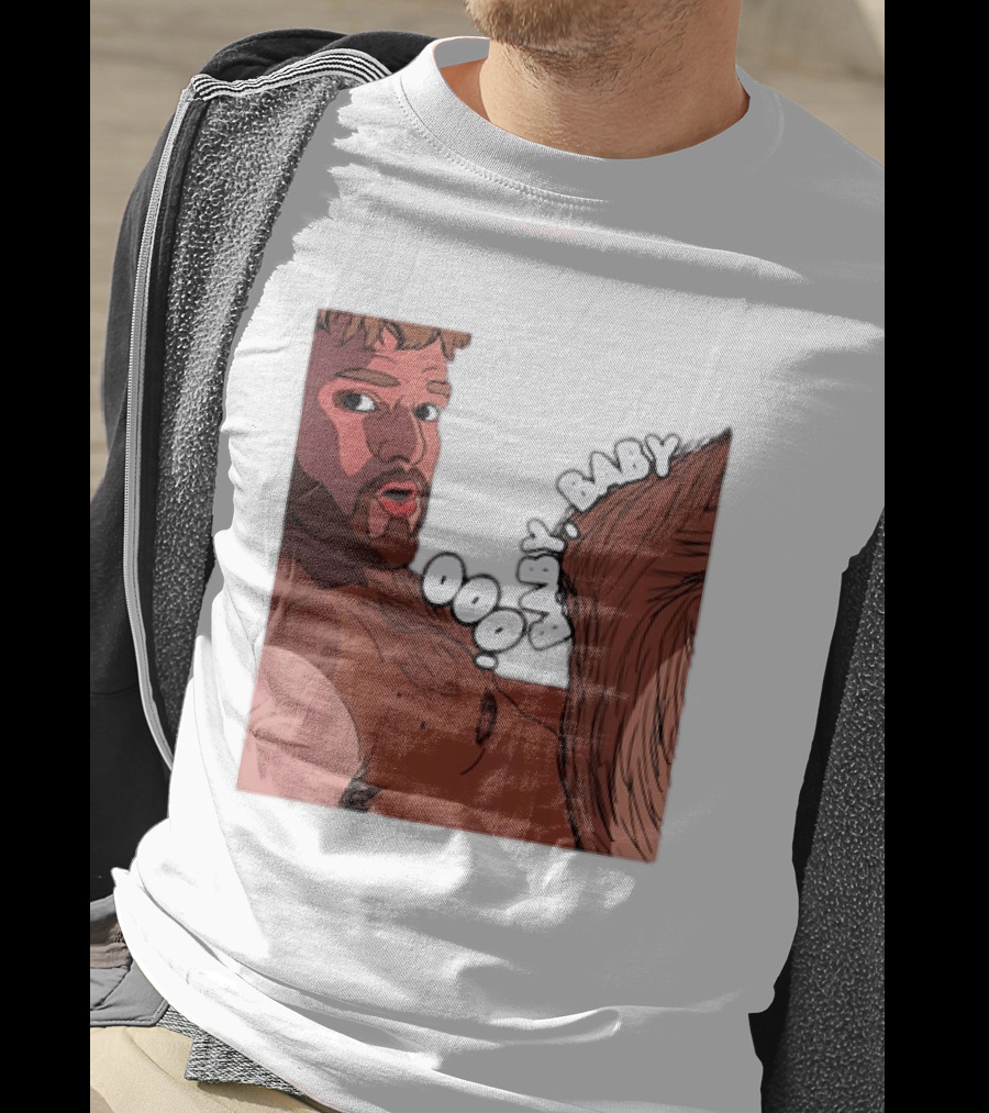 Ooo Baby Bearded Man Illustrated Expression T-Shirt