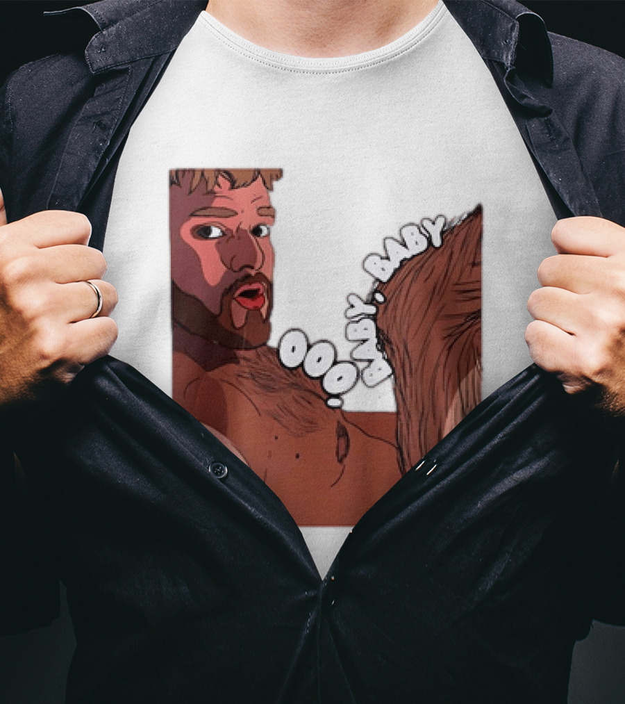 Ooo Baby Bearded Man Illustrated Expression T-Shirt
