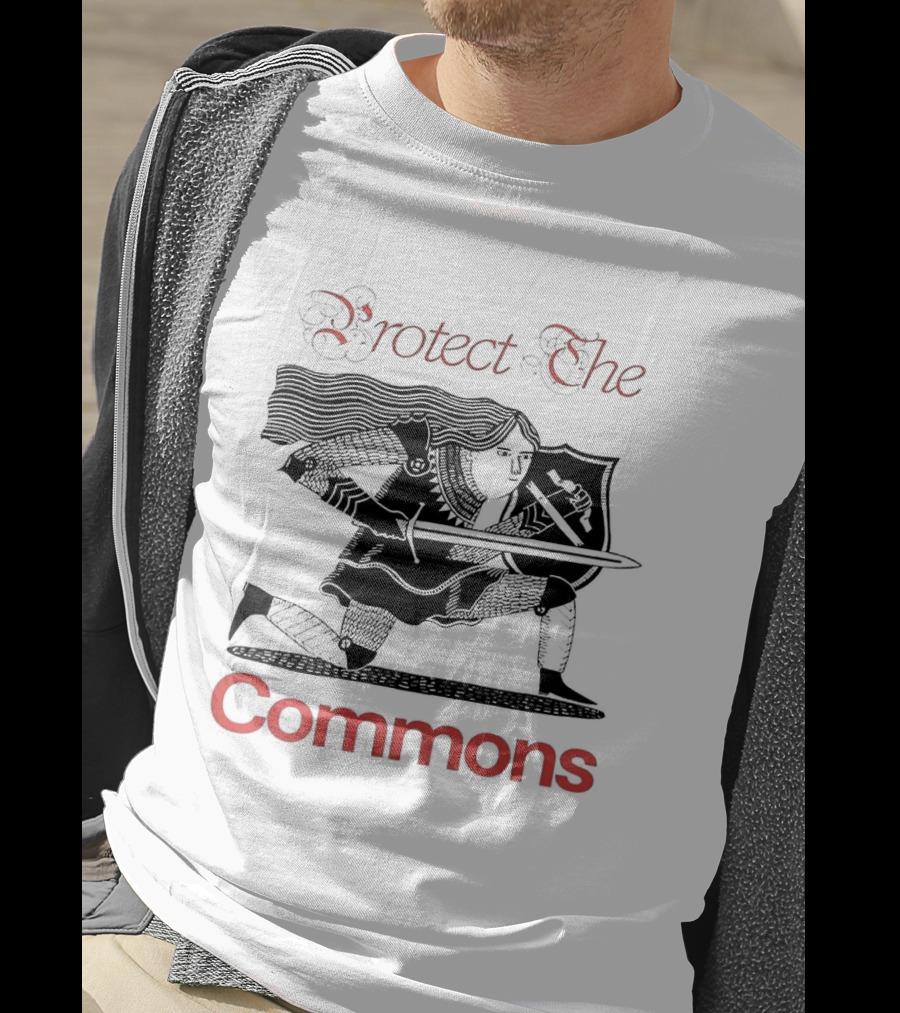 Protect The Commons Medieval Knight Armor Sword Shield T-Shirt