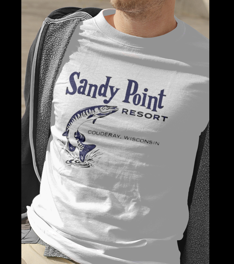Sandy Point Resort Couderay Wisconsin Jumping Fish T-Shirt