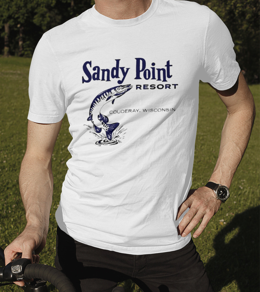 Sandy Point Resort Couderay Wisconsin Jumping Fish T-Shirt