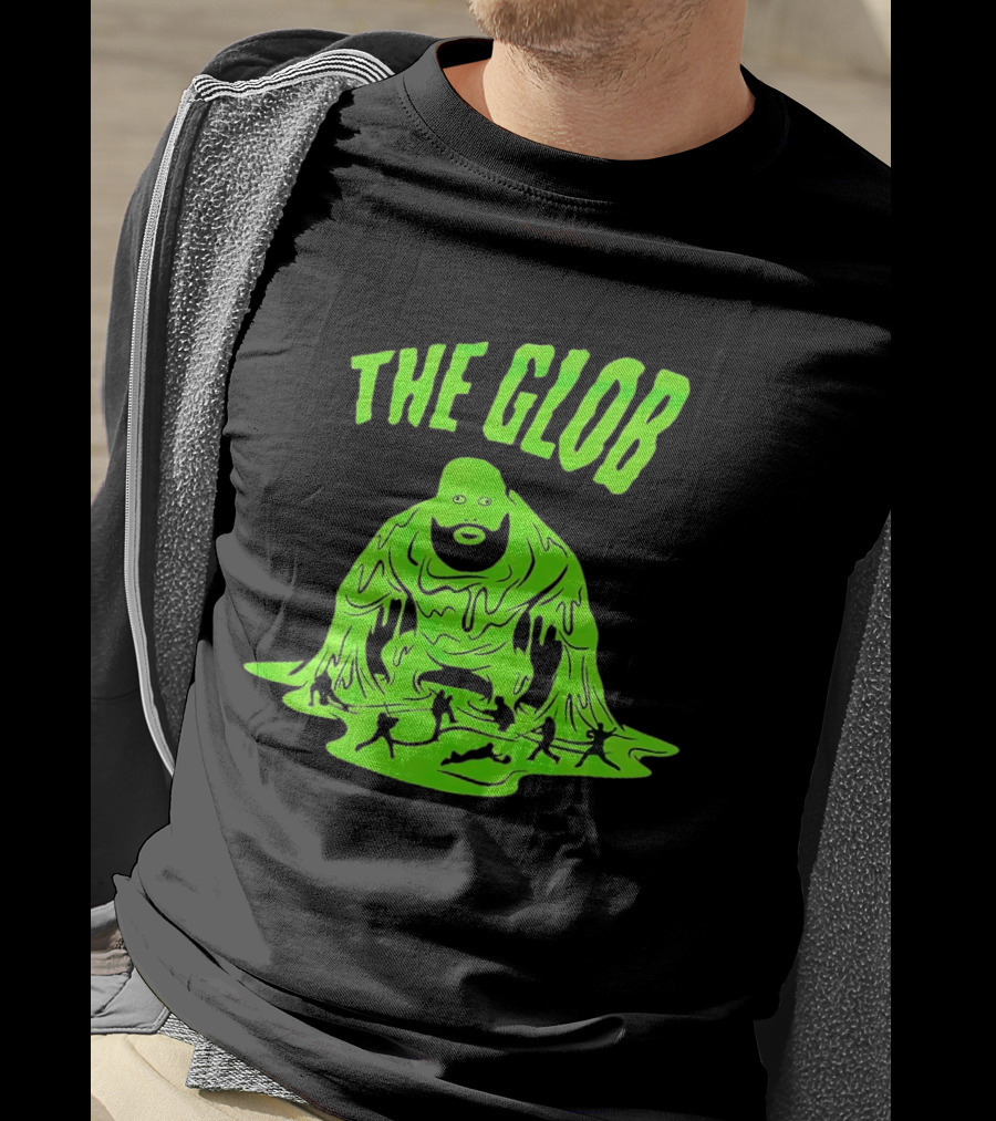 The Glob Justin Mason Melting Green Monster With Running Figures T-Shirt
