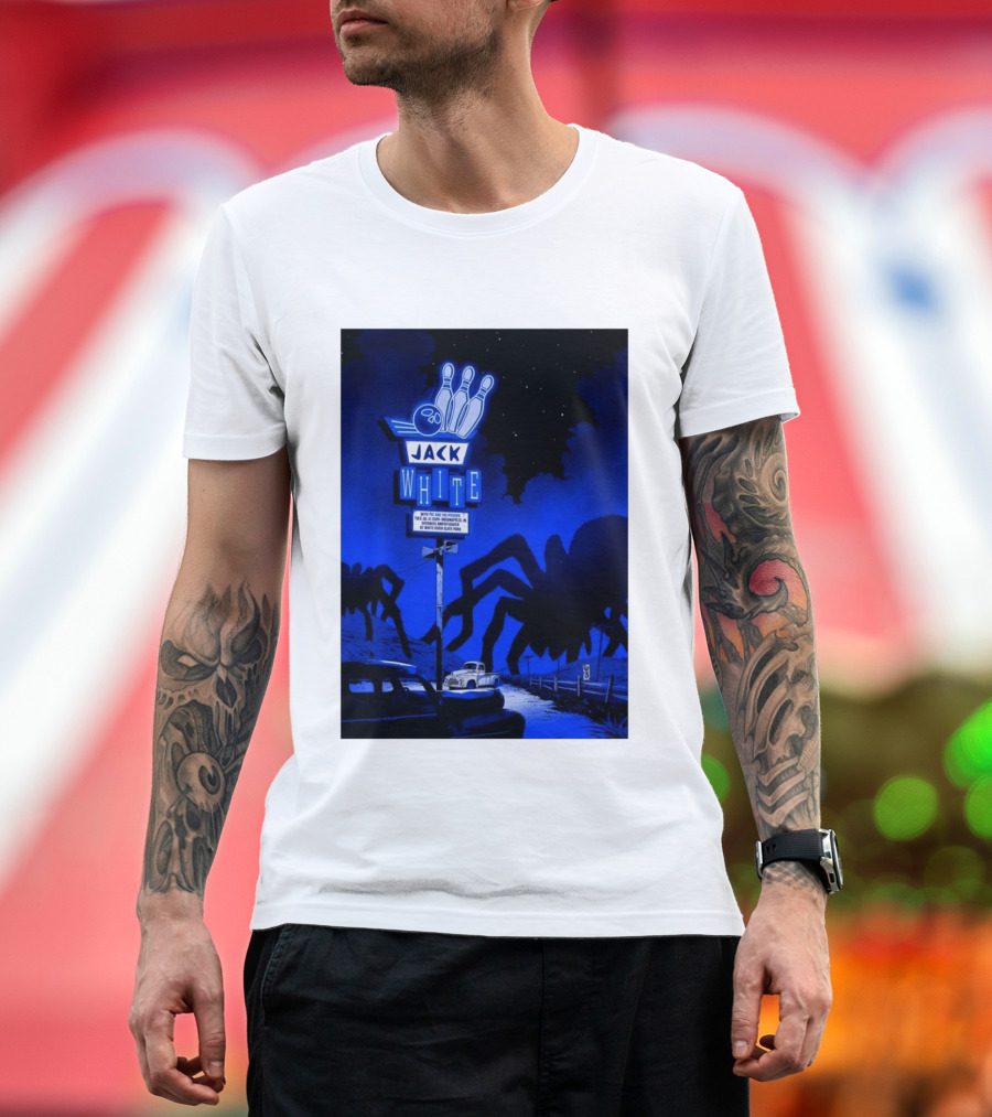 Jack White Indianapolis IN 2026 Everwise Amphitheater Event With Spiders And Bowling Sign T-Shirt