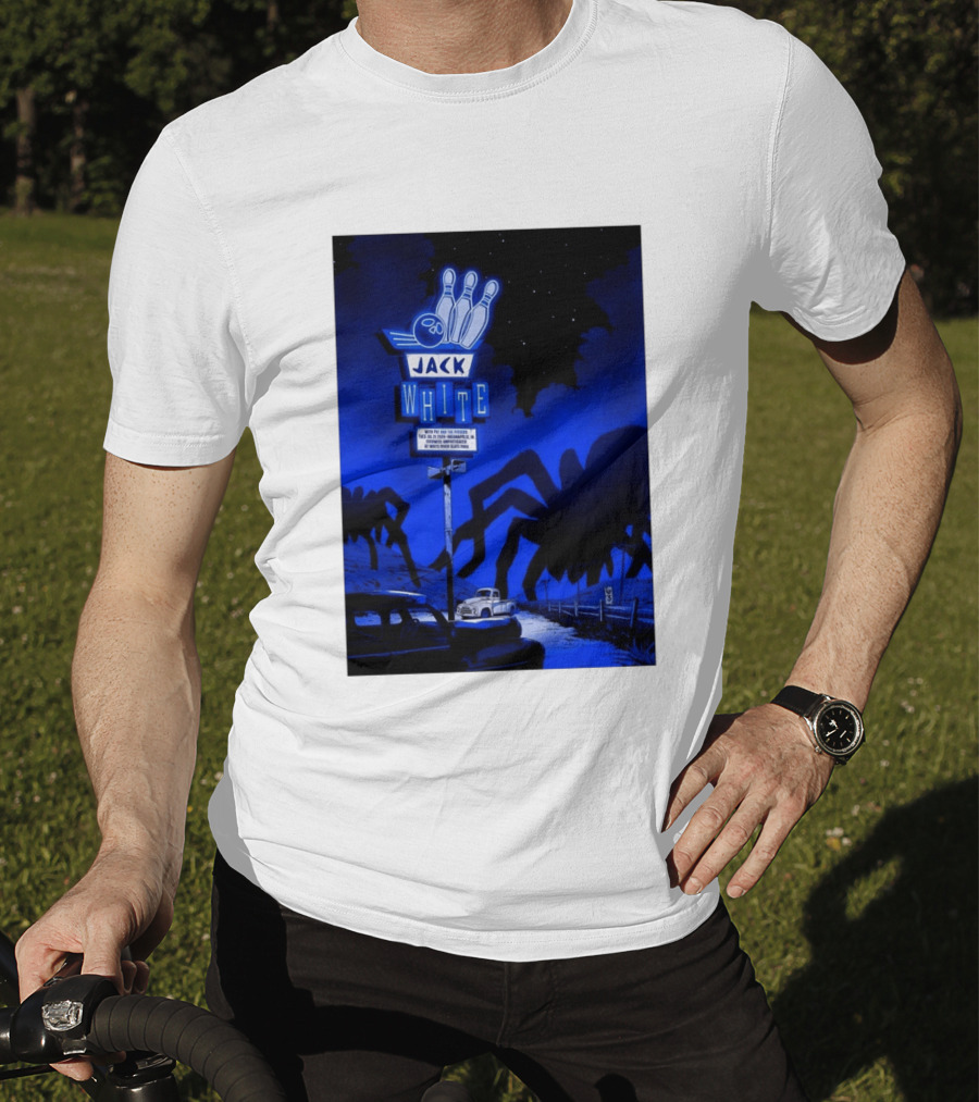 Jack White Indianapolis IN 2026 Everwise Amphitheater Event With Spiders And Bowling Sign T-Shirt