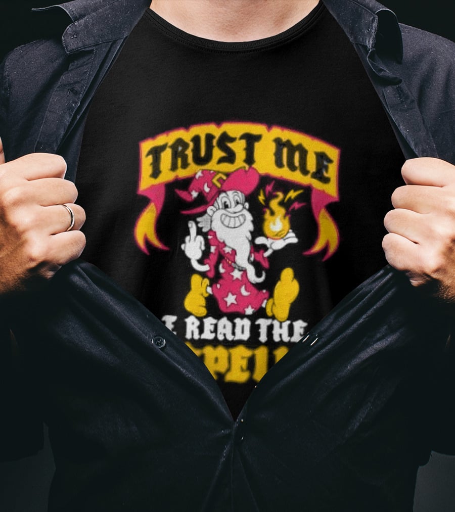 Trust Me I Read The Spell Wizard Magic Wand Stars T-Shirt