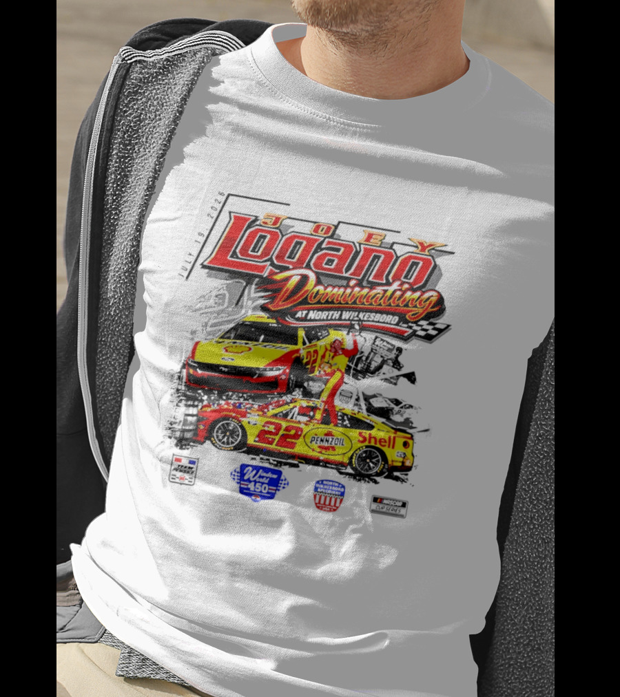 Joey Logano Dominating July 18 2026 North Wilkesboro Pennzoil Shell 22 Racing T-Shirt