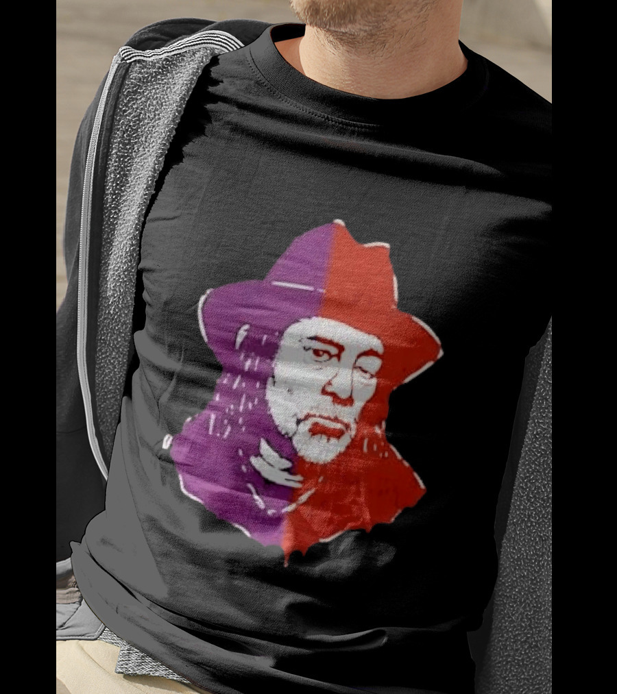Willie Nelson Face Pop Art Style Cowboy Hat T-Shirt