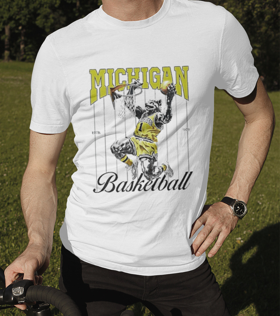 Wolverine Michigan Basketball Slam Dunk T-Shirt