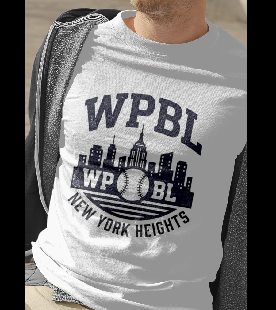 WPBL New York Heights Baseball Skyline Cityscape T-Shirt