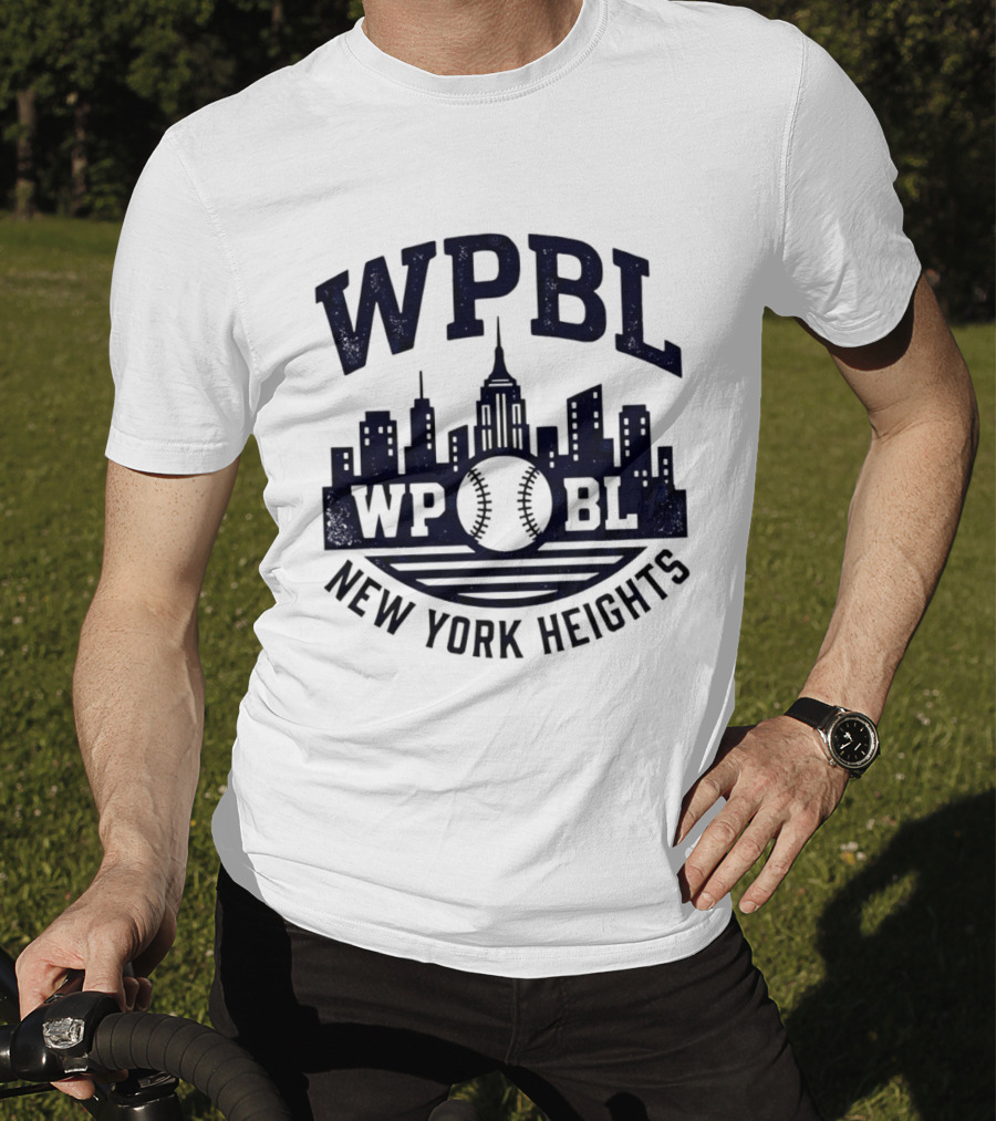 WPBL New York Heights Baseball Skyline Cityscape T-Shirt