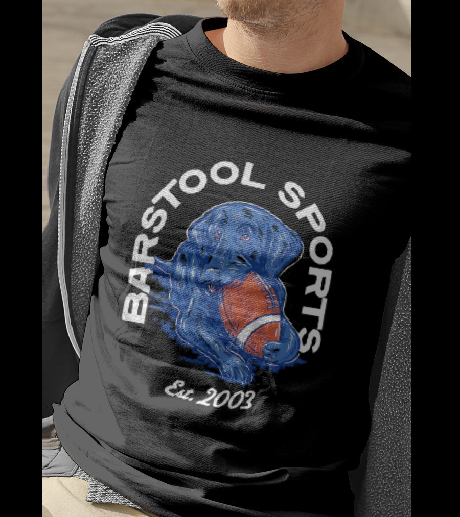 Barstool Sports Est. 2003 Black Labrador With Football T-Shirt