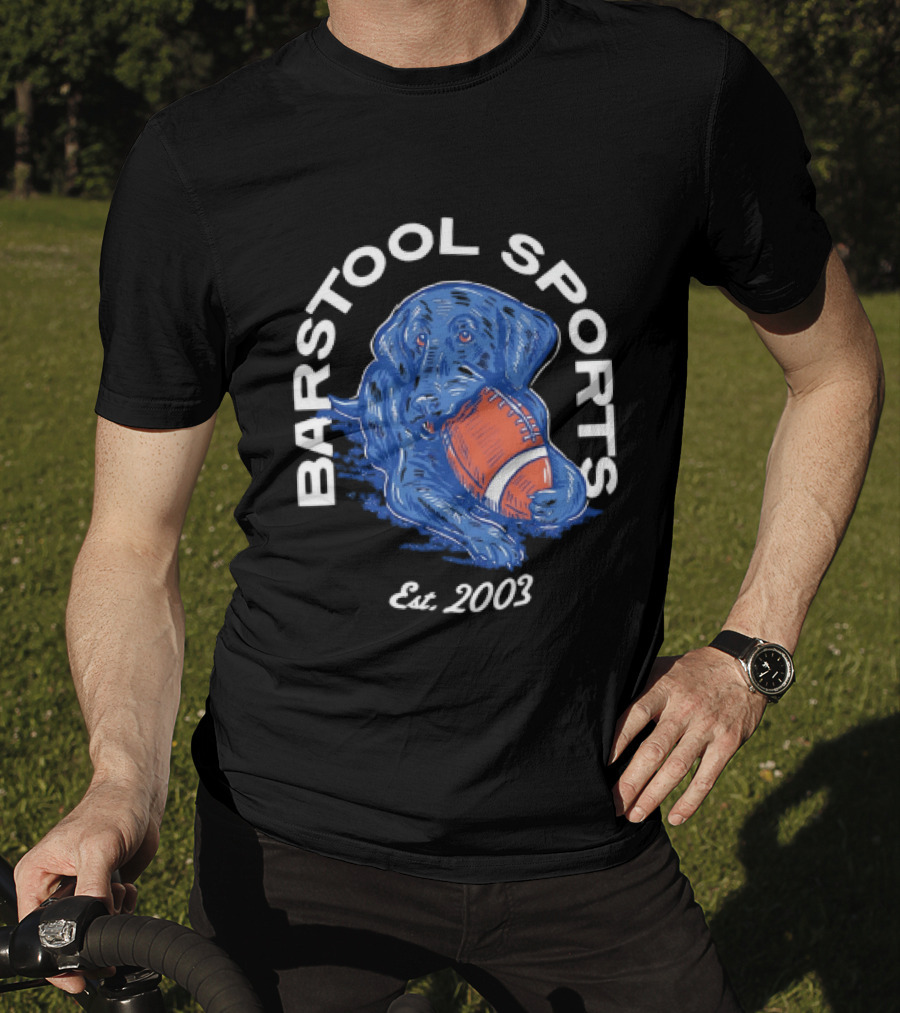 Barstool Sports Est. 2003 Black Labrador With Football T-Shirt