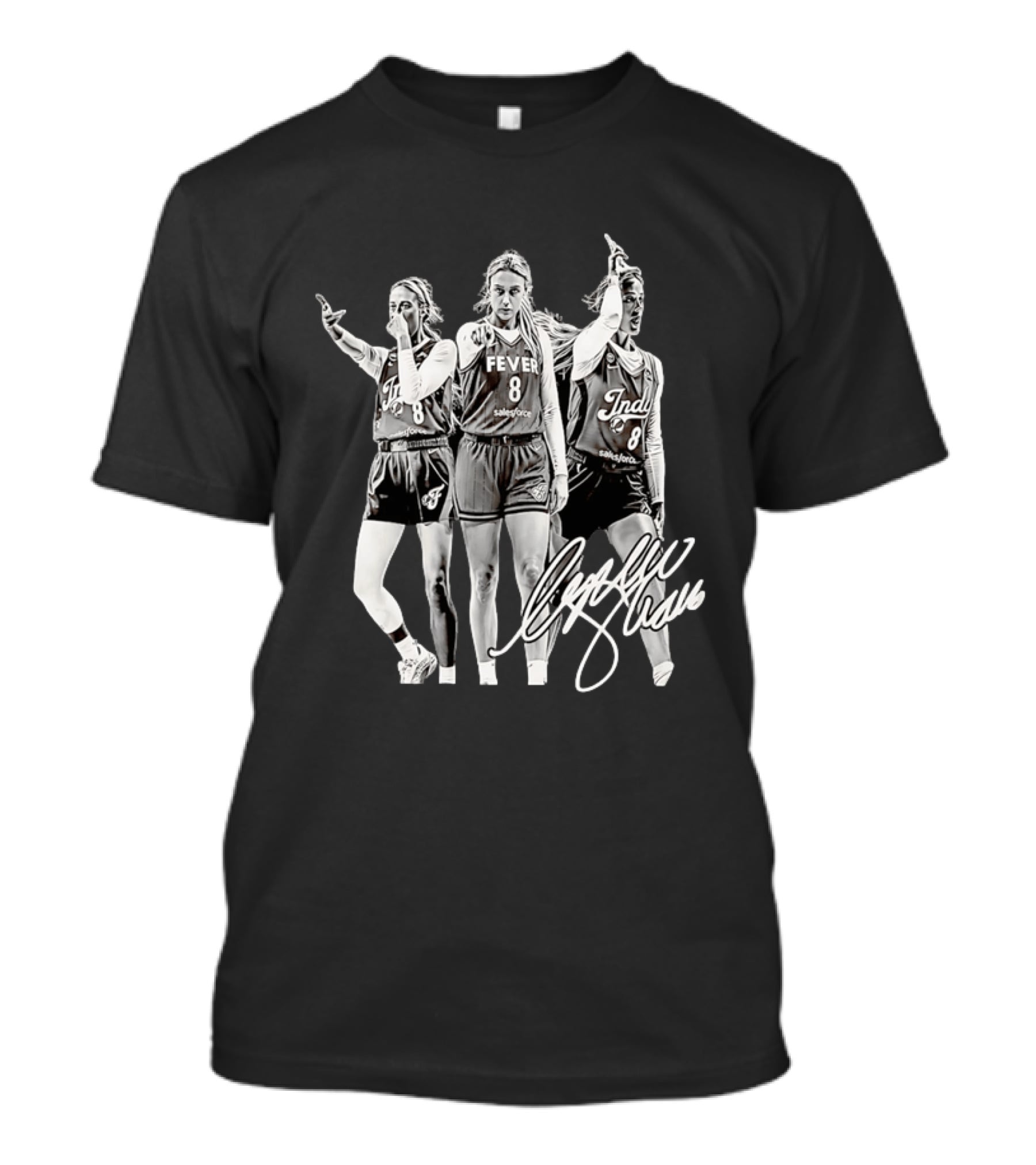 Fever 8 Salesforce Indy Caitlin Clark Signature T-Shirt