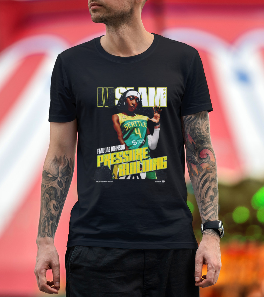 W SLAM Flau'jae Johnson Seattle Storm Pressure Building T-Shirt