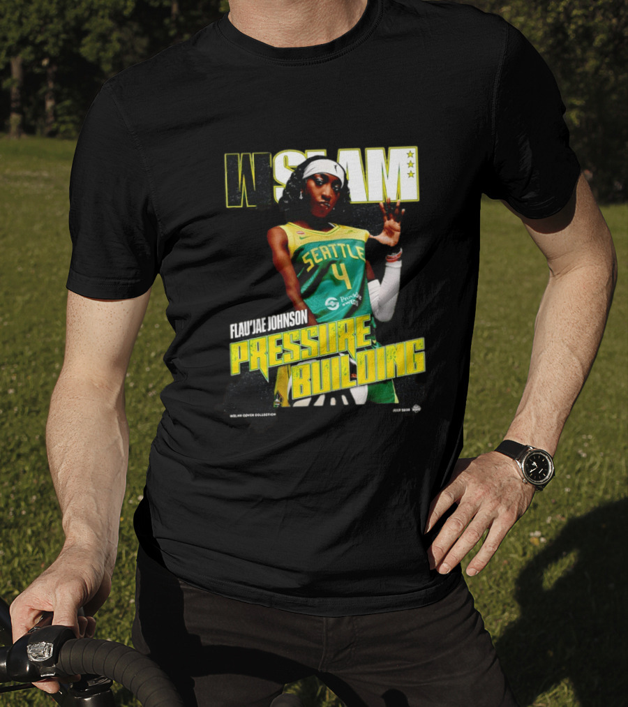 W SLAM Flau'jae Johnson Seattle Storm Pressure Building T-Shirt