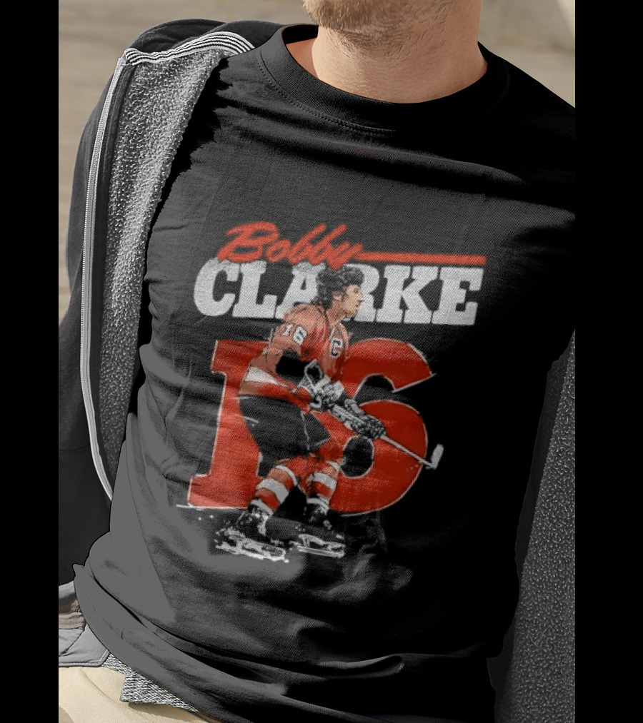 Bobby Clarke 16 Philadelphia Flyers Ice Hockey Legend T-Shirt