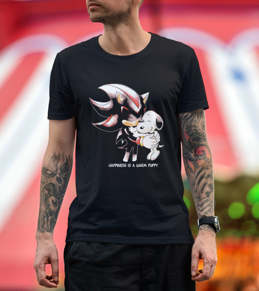 Happiness Is A Warm Puppy Shadow The Hedgehog Embrace T-Shirt