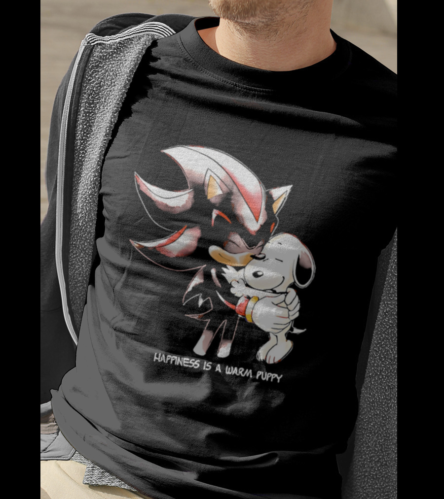 Happiness Is A Warm Puppy Shadow The Hedgehog Embrace T-Shirt