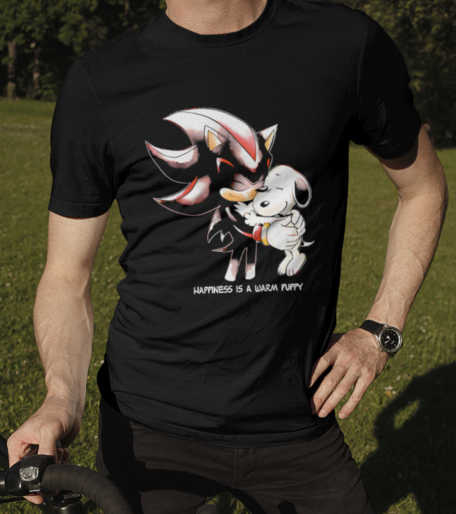 Happiness Is A Warm Puppy Shadow The Hedgehog Embrace T-Shirt