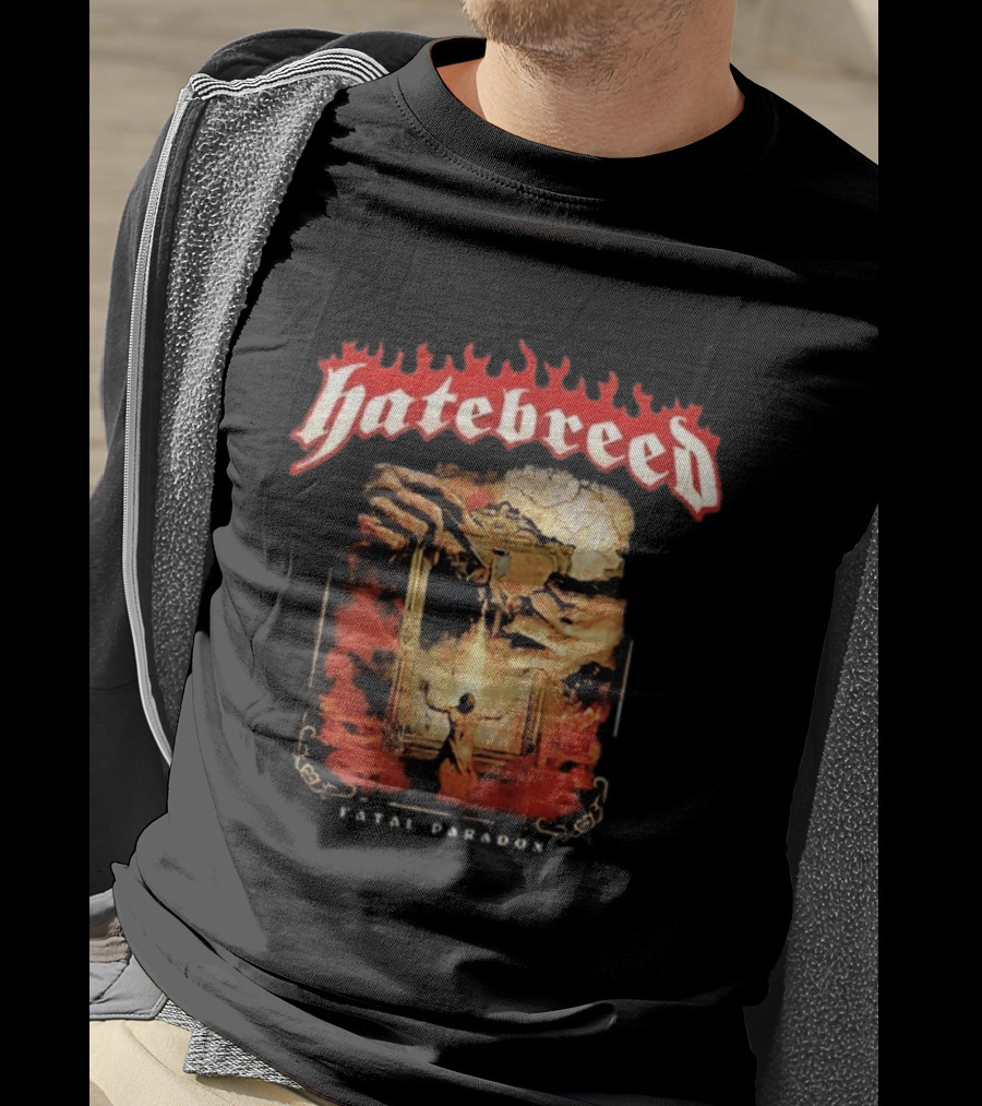 Hatebreed Fatal Paradox Fiery Artwork With Hands And Figure T-Shirt