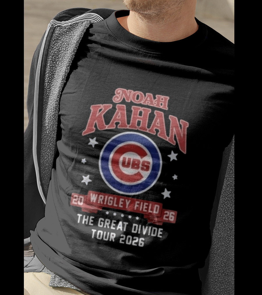 Noah Kahan Chicago Cubs Wrigley Field The Great Divide Tour 2026 Event T-Shirt
