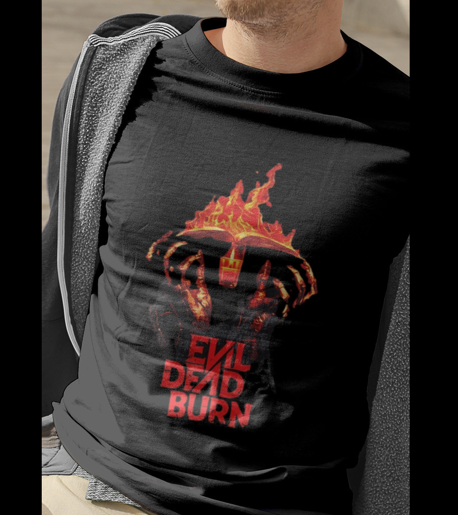 Evil Dead Burn Flaming Book Horror Visuals T-Shirt