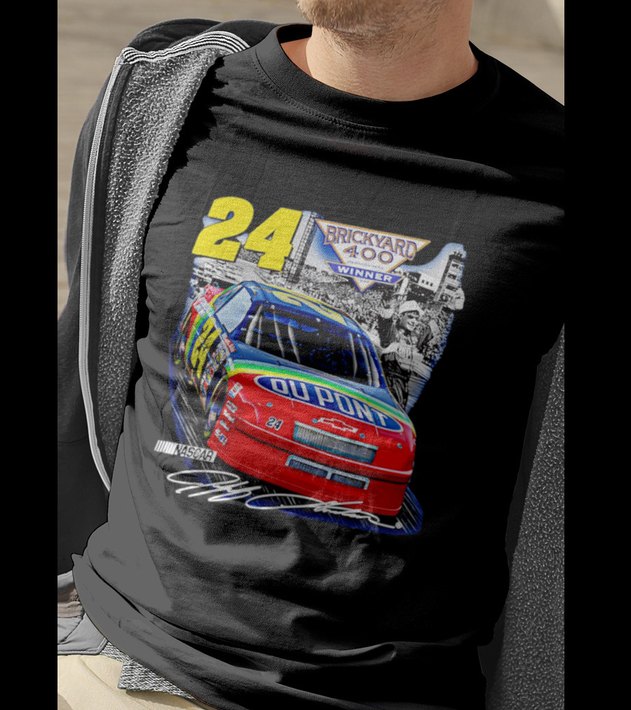 Jeff Gordon NASCAR DuPont Chevrolet No 24 Brickyard 400 Inaugural Winner T-Shirt