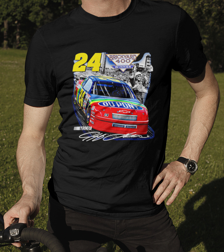 Jeff Gordon NASCAR DuPont Chevrolet No 24 Brickyard 400 Inaugural Winner T-Shirt