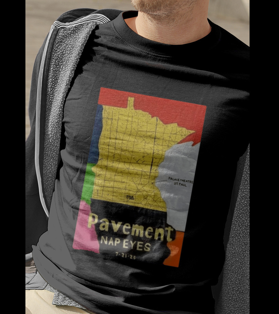 Pavement Nap Eyes Palace Theatre St Paul July 21 2026 Minnesota Map T-Shirt