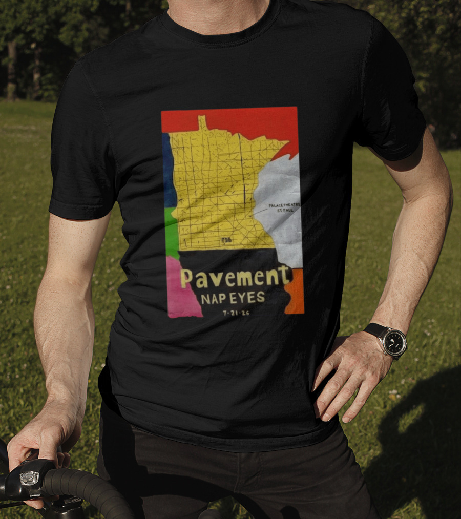 Pavement Nap Eyes Palace Theatre St Paul July 21 2026 Minnesota Map T-Shirt