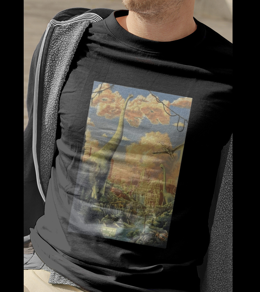 Phish July 21 2026 Syracuse New York Dinosaurs Cityscape T-Shirt