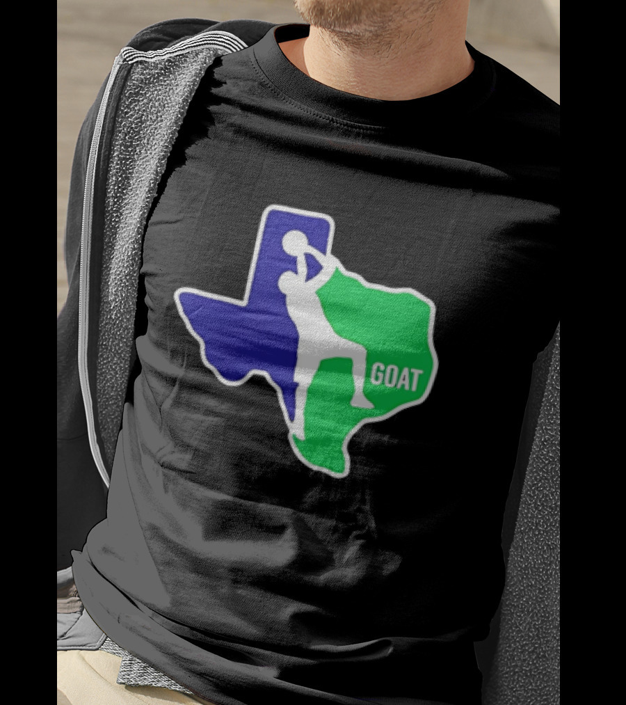 Texas Basketball Goat Silhouette Blue Green State T-Shirt