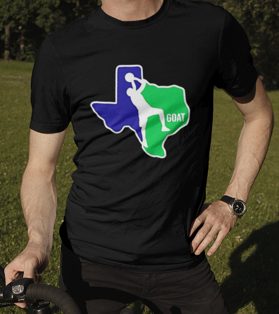 Texas Basketball Goat Silhouette Blue Green State T-Shirt