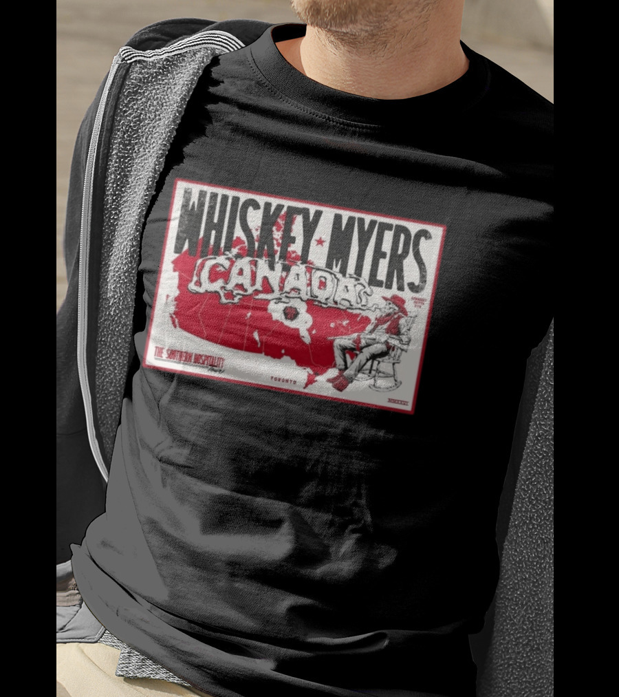 Whiskey Myers Canada Map Southern Hospitality Tour Toronto July 21 2026 Event T-Shirt