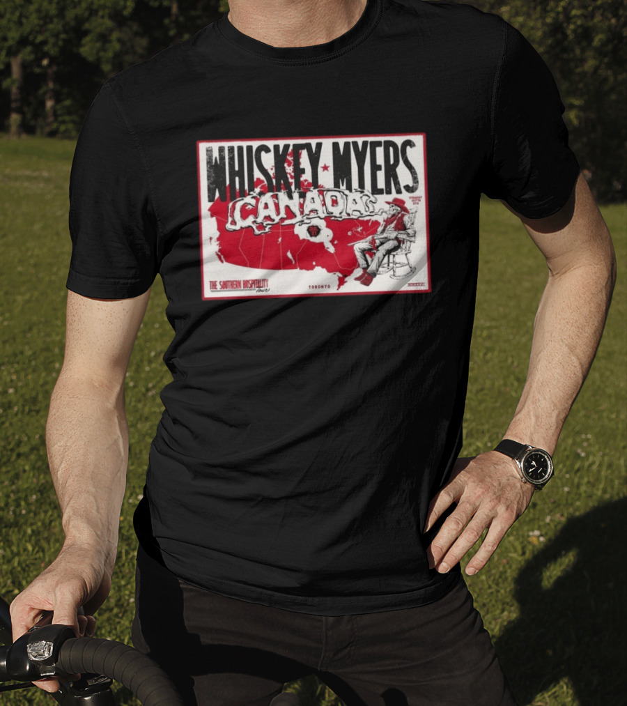 Whiskey Myers Canada Map Southern Hospitality Tour Toronto July 21 2026 Event T-Shirt