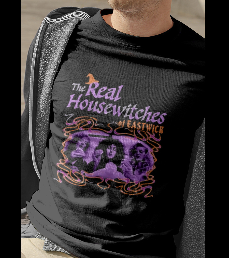 The Real Housewitches Of Eastwick Witchy Vibes Three Women Voodooing A Doll T-Shirt