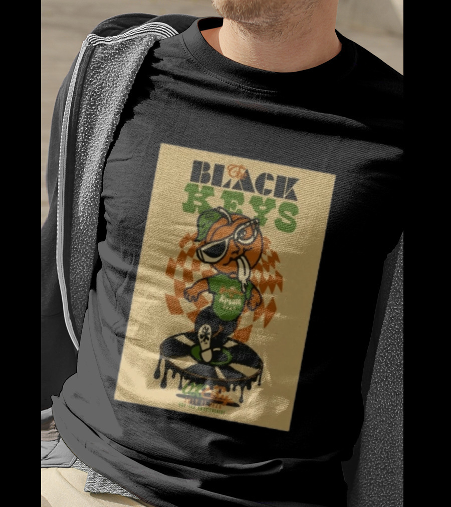 The Black Keys Oklahoma City OK July 21 2026 Checkered Record Orange Character Event T-Shirt