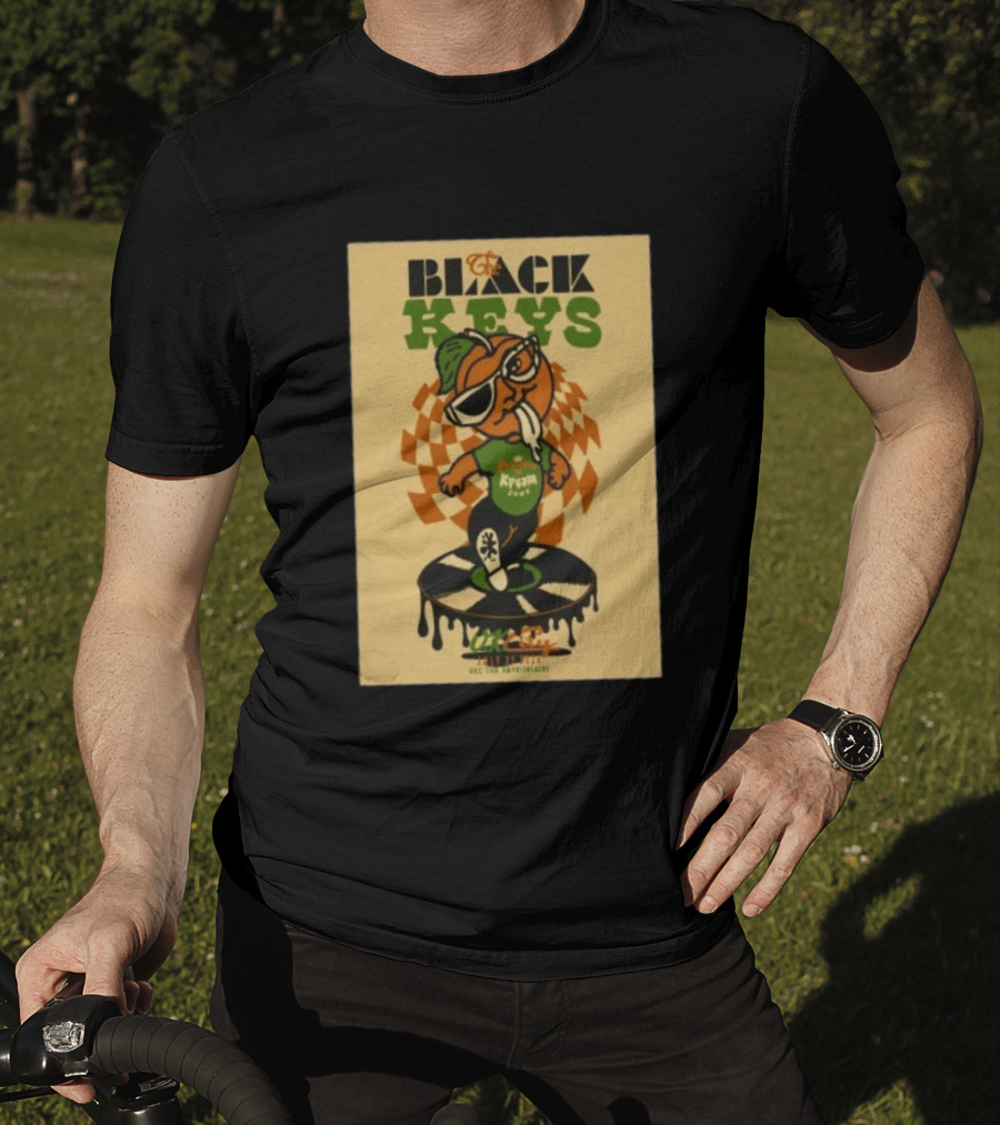 The Black Keys Oklahoma City OK July 21 2026 Checkered Record Orange Character Event T-Shirt