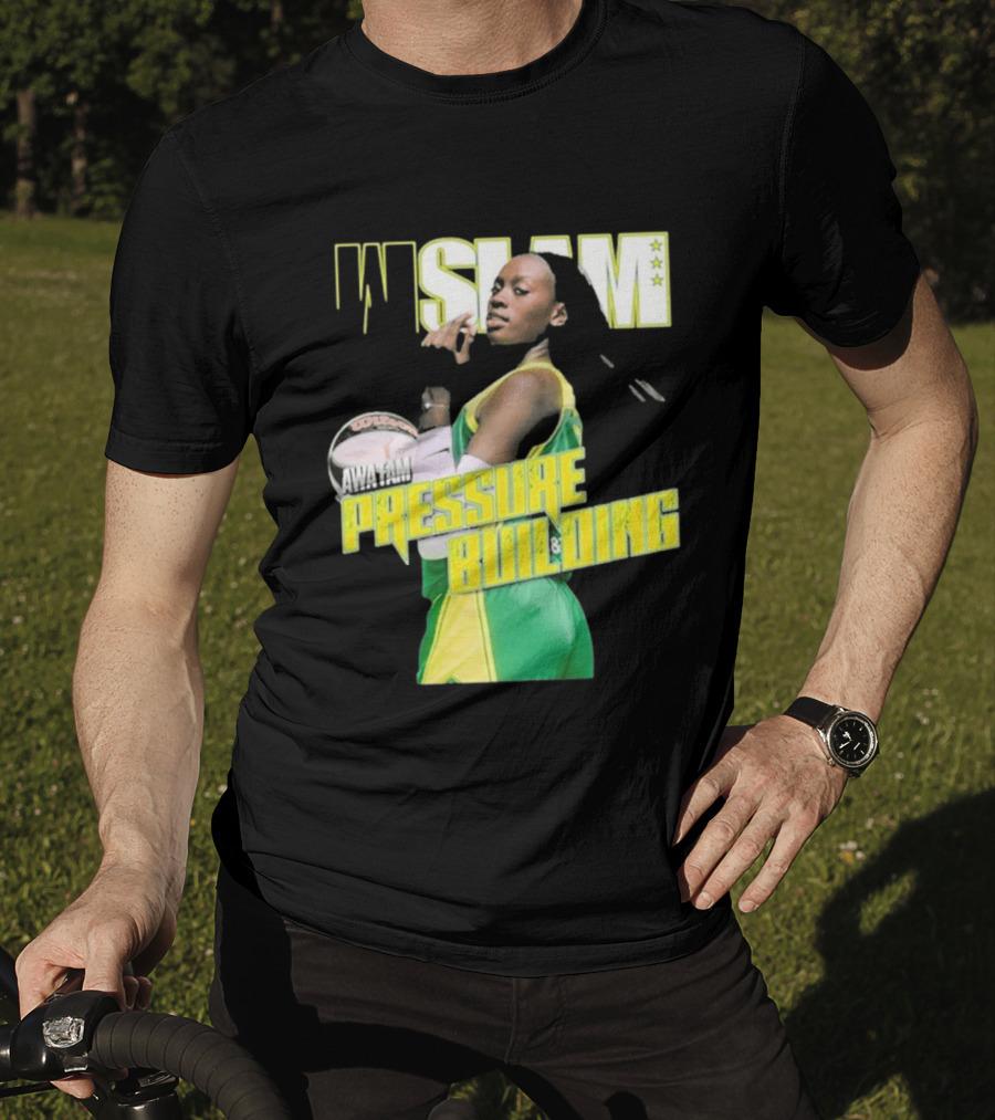 WSLAM Awa Fam Pressure Building Seattle Storm Basketball T-Shirt
