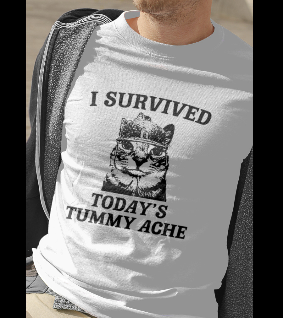 I Survived Today's Tummy Ache Cat T-Shirt