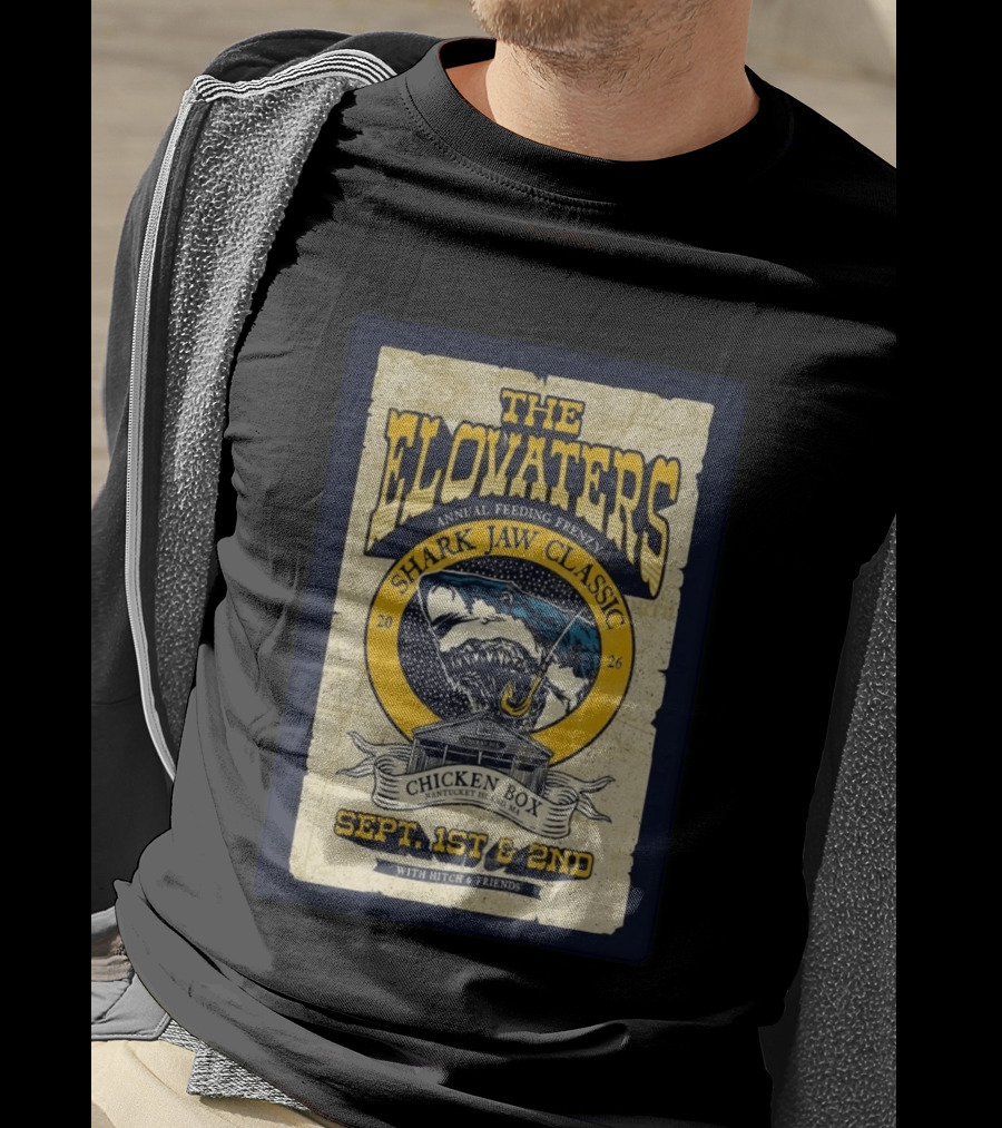 The Elovaters Annual Feeding Frenzy Shark Jaw Classic Nantucket Island MA Chicken Box Sept 1st 2nd 2026 T-Shirt