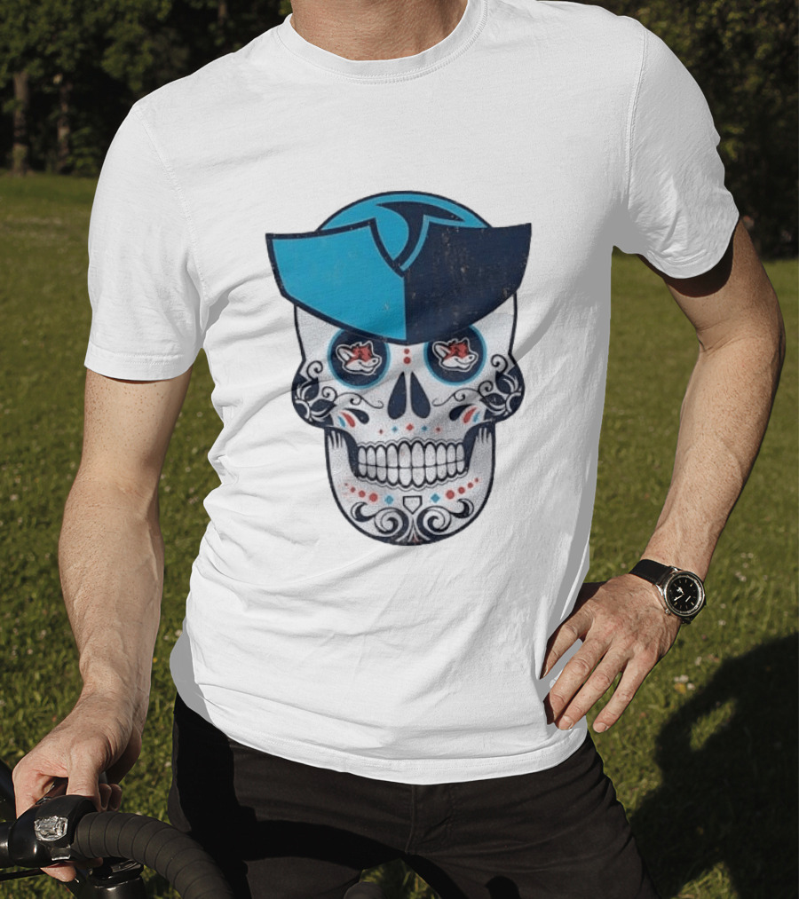 Day Of The Dead Skull Patriot Fox Sports Foxes Football T-Shirt