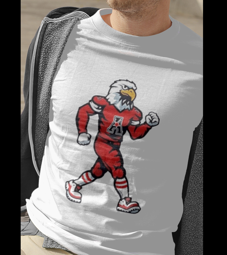 Eagle Running Sport Red Football T-Shirt
