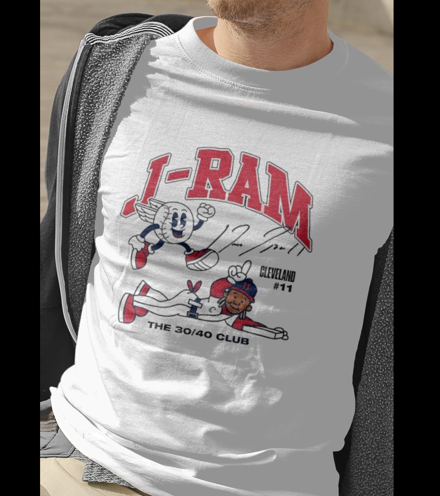 J RAM Jose Ramirez The 30/40 Club Cleveland 11 Baseball T-Shirt