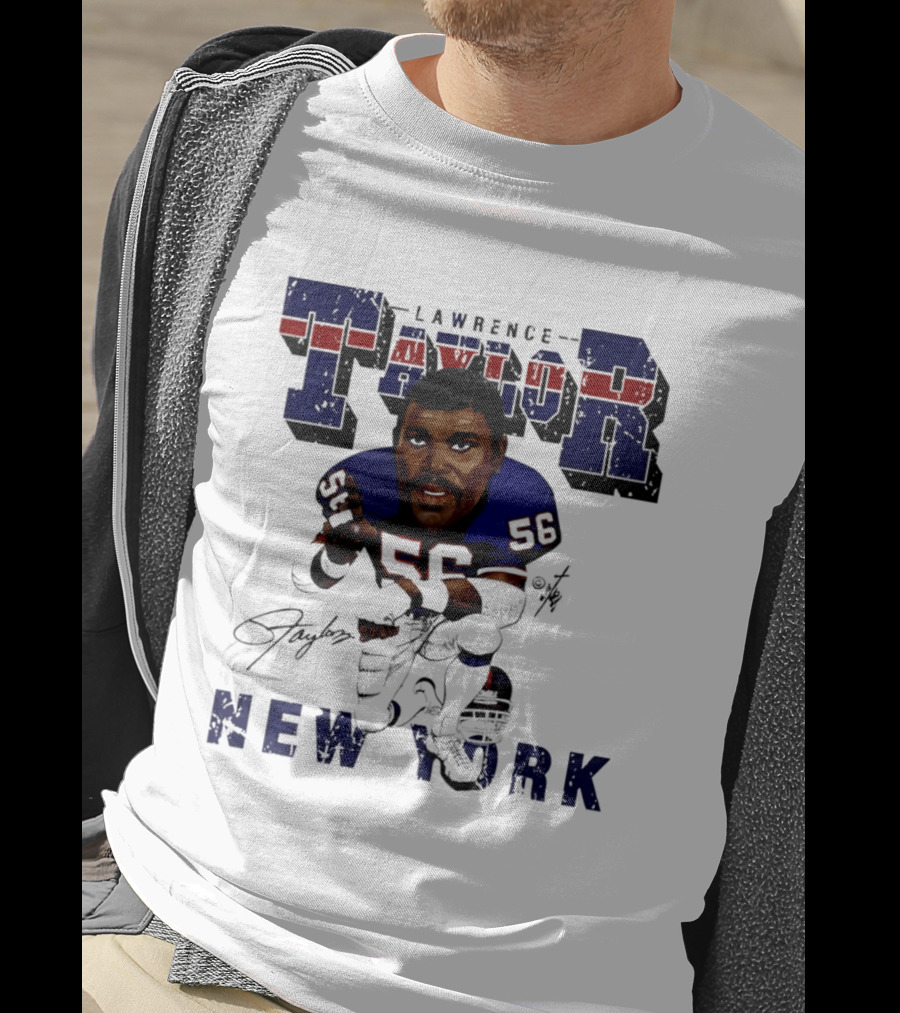 Lawrence Taylor New York Giants Kneeling Bruce Stark Collection T-Shirt