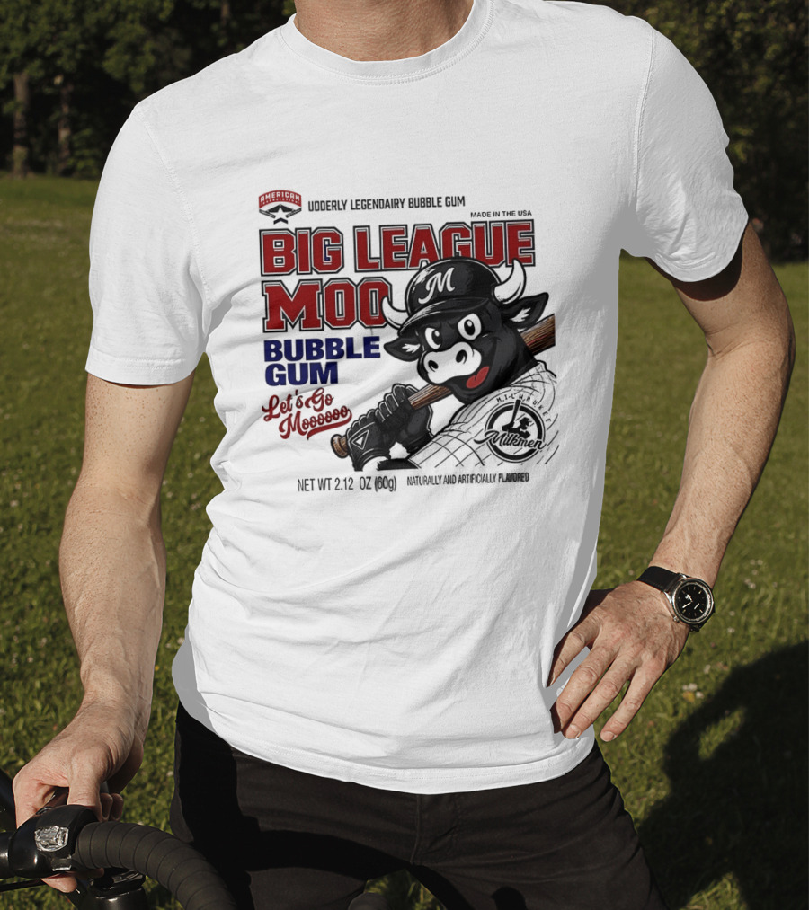Milwaukee Milkmen Big League Moo Bubble Gum Udderly Legendary Made In USA T-Shirt