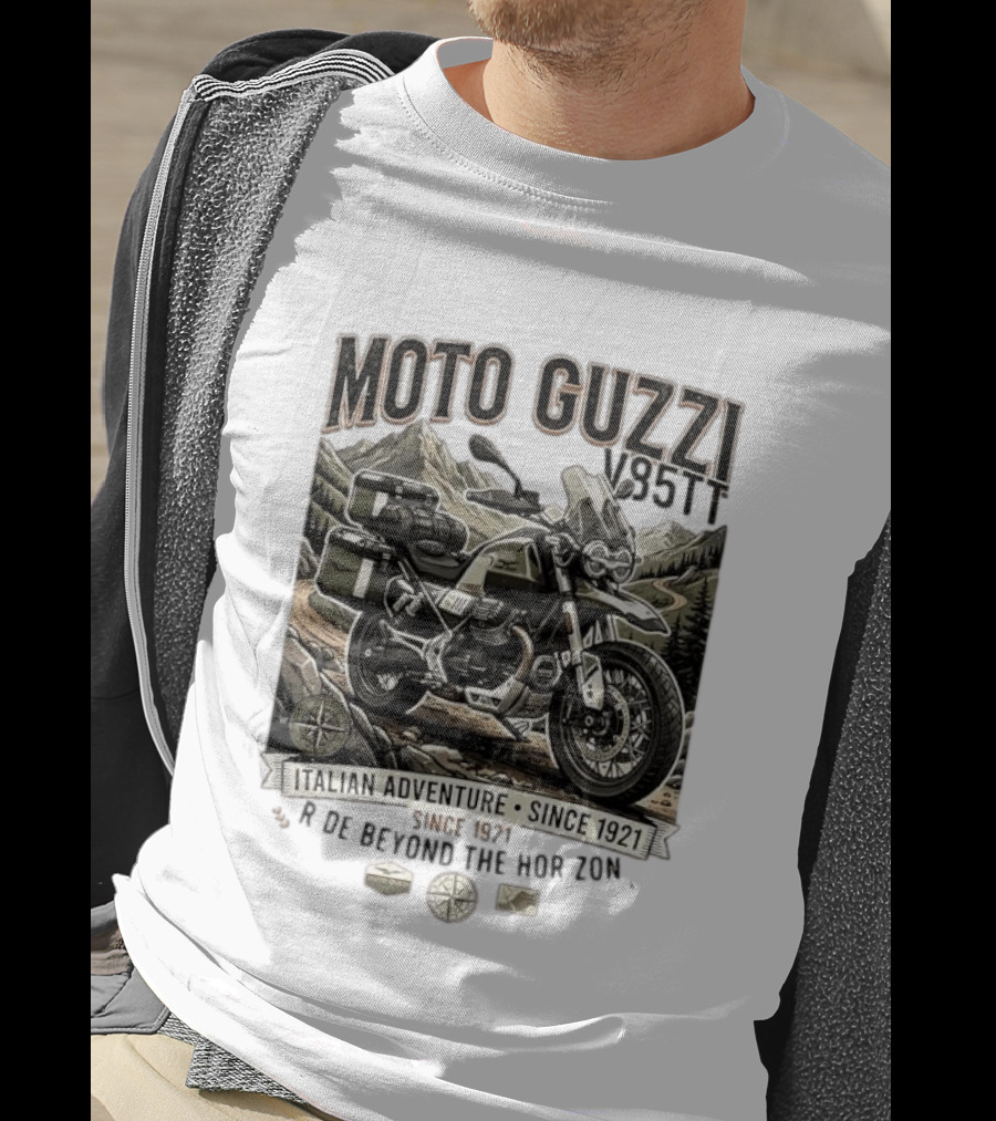 Moto Guzzi V85TT Italian Adventure Since 1921 Ride Beyond The Horizon T-Shirt