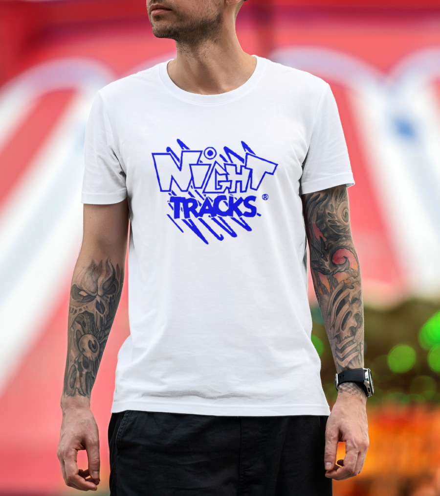 Night Tracks Retro Bold Blue T-Shirt